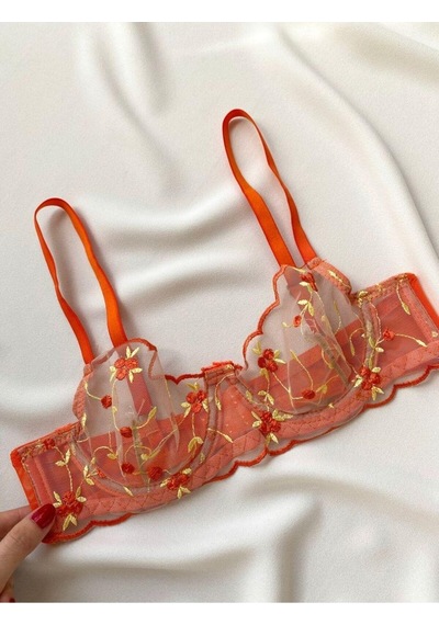 La Linaa Flora Portakal Kadın Bralet Takım-turucu Turuncu