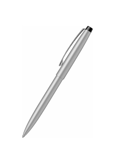 Basmalı Tükenmez Kalem Mavi Mürekkepli 1 Adet Metal Klipsli 1.00 Mm Scrikss Sitriks Üstten Basmalı Kalem Tükenmez Gümüş
