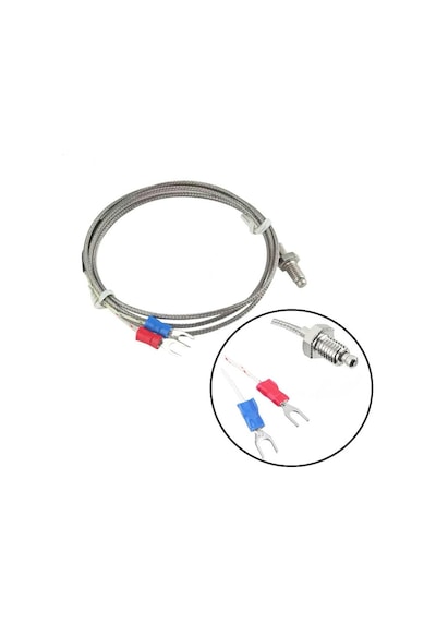 K Tip Thermocouple Sıcaklık Isı Sensörü 1 Metre 0c / 800c Paslanmaz Çelik M6 Dişli Prob K Tip