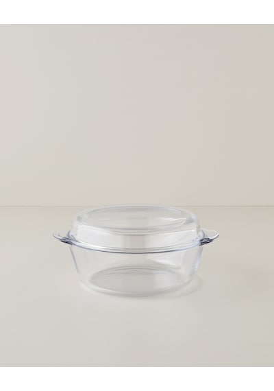 English Home Bake&serve Cam Kapaklı Fırın Kabı 26x22 Cm Şeffaf Şeffaf