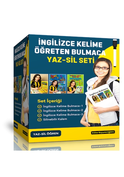 İngilizce Kelime Öğreten Bulmaca Yaz-sil Seti
