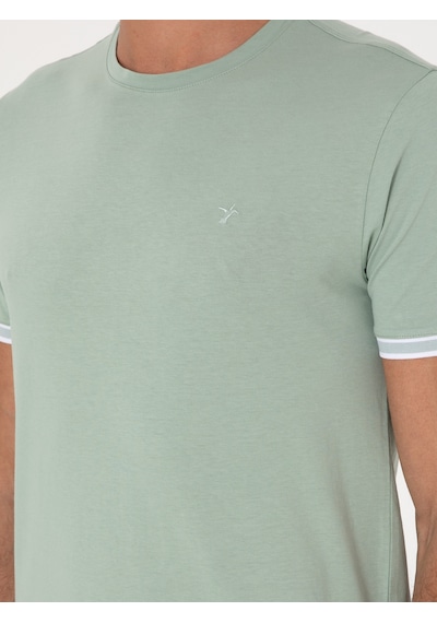 Mint Regular Fit %100 Pamuk Bisiklet Yaka T-shirt