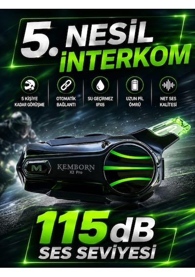 X2 Pro Motosiklet Kask Kulaklık 1adet 2 Binicili İntercom Bluetooth Seti