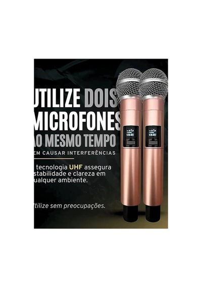 Profesyonel Çiftli Kablosuz Mikrofon Seti Karaoke Şarj Edilebilir 50 Metre Mesafe Rose Çok Renkli