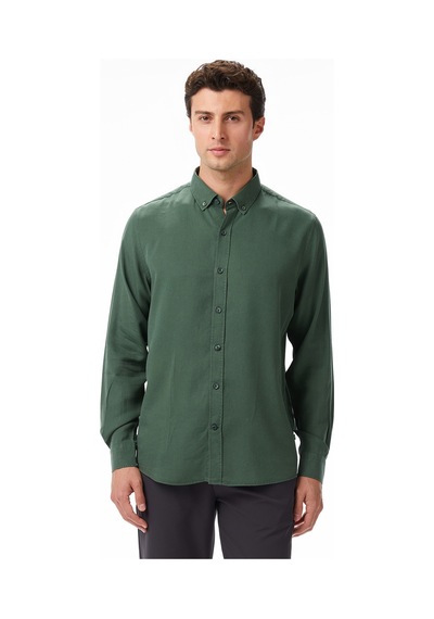 Nautica Erkek Yeşil Classic Fit Gömlek Düz W57232t Yeşil
