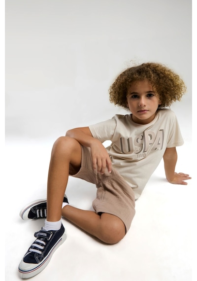 U.s. Polo Assn. Erkek Çocuk Krem Bermuda Takım Us2039 Krem