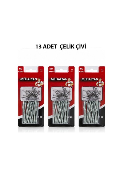 4x60 13pcs Beton Çelik Çivi 18pcs Bx40 Diğer