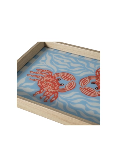 Mudo Home Crabs Dekoratif Tepsi 31x42 Cm Mavi