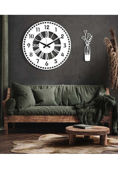 50X50 Dekoratif Beyaz Duvar Saati + Tablo 35 Cm Hediye Beyaz 50X50 Dekoratif Beyaz Duvar Saati + Tablo 35 Cm Hediye Beyaz