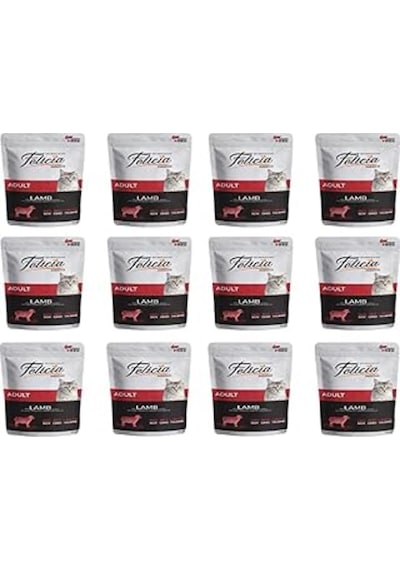 Felicia Pouch Yaş Kedi Maması, Kuzu Etli, Tahılsız, Yetişkin, 12 X 85 Gr