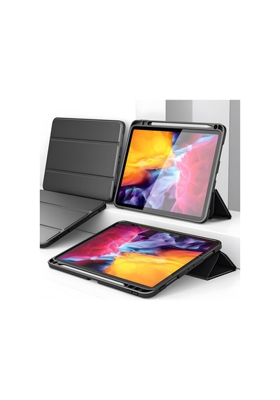 Apple Uyumlu iPad, Pro 12.9 2021 5.nesil Kılıf Deri Görünümlü Şık Tasarım Tablet Kılıfı Kapaklı Kılıf