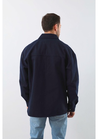 Erkek Oversize Jean Gömlek Lacivert 001