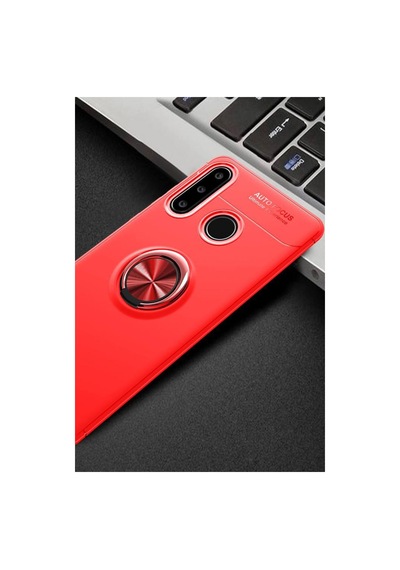 Huawei Y6p Uyumlu Kılıf Range Yüzüklü Silikon - Kırmızı