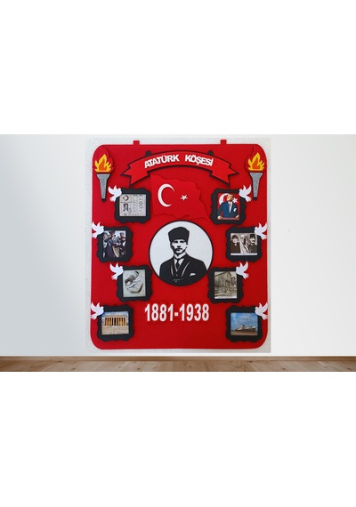 Atkp11 Atatürk Köşesi Panosu Zeminli Keçeden Eğitim Materyali