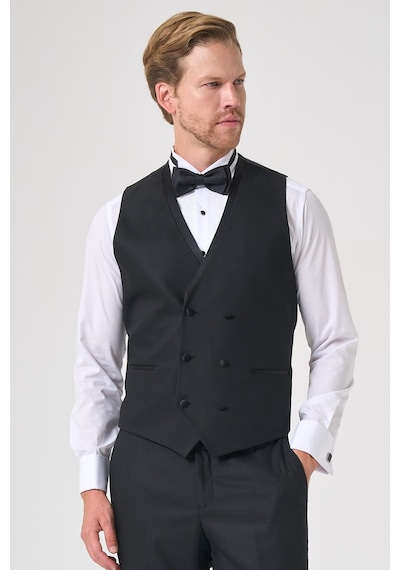 İmza Siyah 6 Drop Slim Fit Esnek Yelekli Damatlık 1001260393