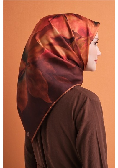 Armine Saf İpek Twill Eşarp 9603d 22 Şarabi