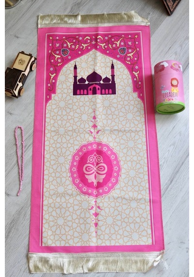Kumbaralı Silindir Kutu Çocuk Seccadesi Pembe S1038 Pembe