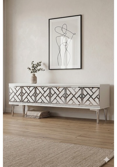 Tsa1238bs Arex Tv Sehpası Beyaz-silver 120cm Tsa1238bs Arex Tv Sehpası Beyaz-silver 120cm