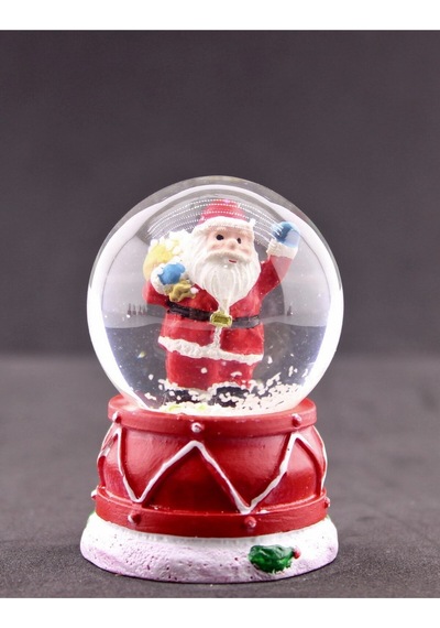 Yeni Yılın En Güzel Hediyesi Dekoratif Yılbaşı Led Işıklı 6,5 Cm Noel Baba Figürlü Kar Küresi Hediye Çok Renkli