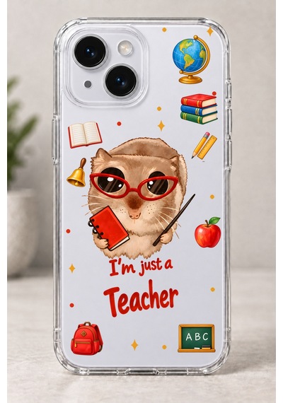 Sad Hamster Öğretmen Baskılı Şeffaf Telefon Kılıfı