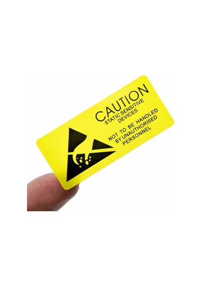 Antistatik Uyarı Etiketi 10 Adet 5x25mm Elektrostatik Elektrik Esd İkaz Dikkat Yapışkan Stiker