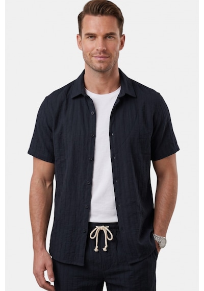 Deep Sea Deepsea Lacivert Slim Fit Çizgi Dokulu Keten Görünümlü Kısa Kol Erkek Spor Gömlek 2602648 Deep Sea Deepsea Lacivert Slim Fit Çizgi Dokulu Keten Görünümlü Kısa Kol Erkek Spor Gömlek 2602648