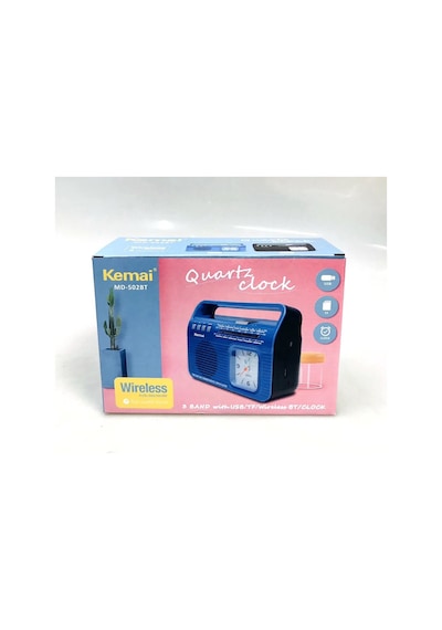 Kemai Md-502Bt Analog Saatli Fm Radyo Bluetooth Hoparlör Usb Tf