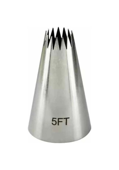 Paslanmaz Çelik Krema Sıkma Torbası Ucu Şanti Torbası Ucu, Çim Duy 1 Adet + 4 Adet Şanti Torbası 5ft Metal