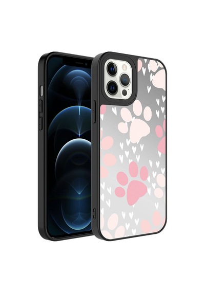 Apple iPhone Uyumlu 12 Pro Kılıf Aynalı Desenli Kamera Korumalı Parlak Mirror Kapak
