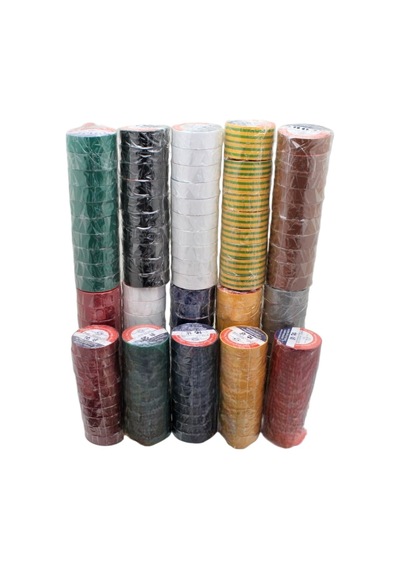 Globe Pvc Elektrik İzolasyon Bant "0.13x19x10yrds" 100' Lü 8 Renk 10 Paket Asorti Toplam 100 Adet