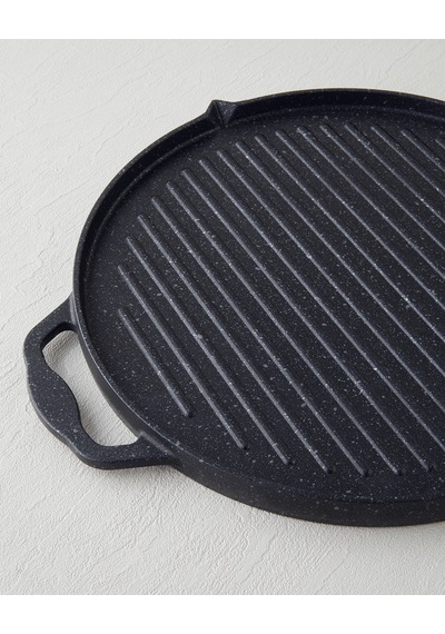 English Home Savor Premium Yuvarlak Grill Tava 34 Cm Siyah Siyah