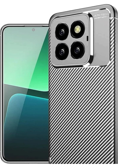 Newface Xiaomi Mi 14t Pro Kılıf Auto Focus Karbon Kapak - Gri