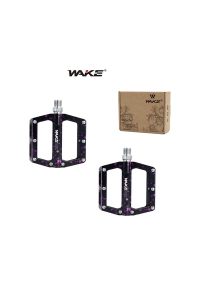 Wake Alüminyum Rulmanlı Siyah / Mor Kamuflaj Desenli Pedal