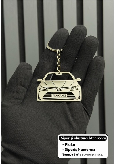 Kişiye Özel Toyota Corolla Paslanmaz Çelik Anahtarlık