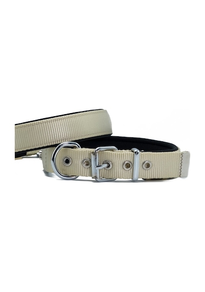 Doggie Comfort Yumuşak Dokuma Köpek Boyun Tasması M 2.5x37-45 CM Krem