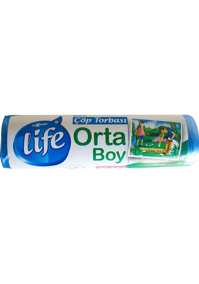 Life Orta Boy Çöp Torbası Mavi 55 x 60 CM