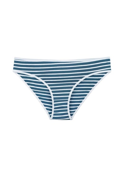 Sensu Kadın Çizgili Karışık Renkler Slip Külot 5'li Paket Set - Kts3051 Yeşil