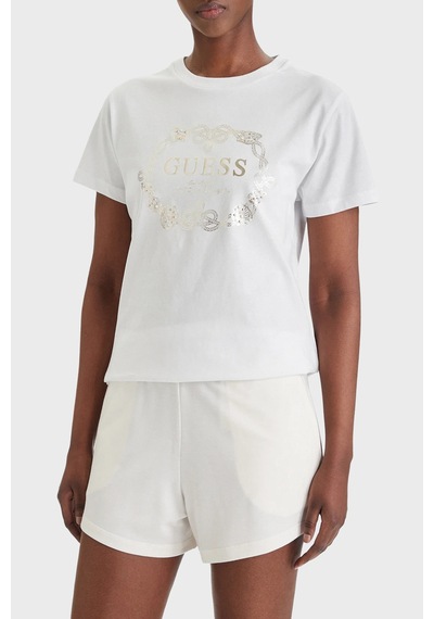 Guess Bayan T Shirt E6gı00 I3z14 G011 Bej Bej