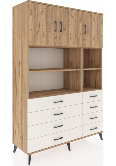 Hyperion Dolap 8 Raflı 8 Çekmeceli 3 Kapaklı 132x44x195 Çam-ç... Çam Hyperion Dolap 8 Raflı 8 Çekmeceli 3 Kapaklı 132x44x195 Çam-ç... Çam