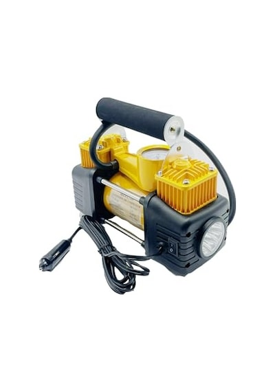 Moonshop Çift Pistonlu Araç Lastik Şişirme Kompresörü, Çok Renkli, 12v, 150 Psı, Led Aydınlatmalı, Taşıma Ça