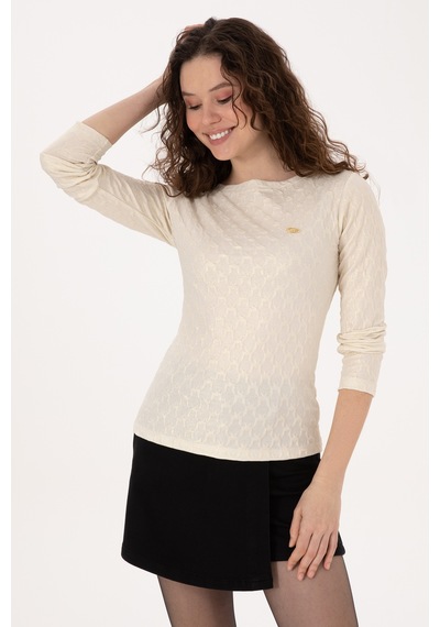 U.S. Polo Assn. Kadın Krem Sweatshirt 50309441-VR256
