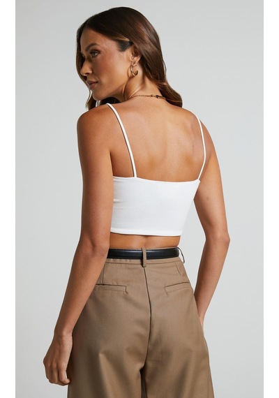 Seeh Beyaz Basic Kadın Crop Sh147 Standart