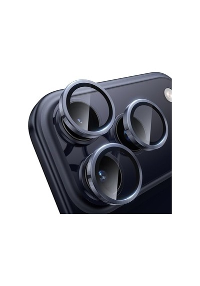 Wsken İphone 17 Pro/iphone 17 Pro Max Kamera Lens Koruyucu İçin -  Çekimi Koruyun Kırılmaz Ultra Hd 9h Temperli Cam Ekran Metal Halka Kapak, Parmak İzi, Çizilmez, Koyu Mavi,