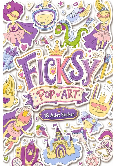Sevimli Pop Art Stili Prenses Sticker Seti - 18 Adet Etiket Çıkartma Diğer