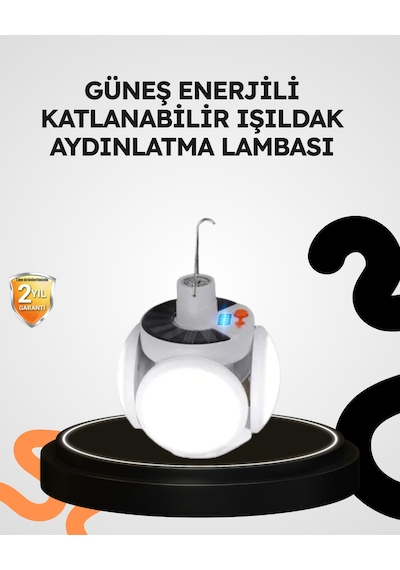 Muratech Güneş Enerjili Katlanabilir 5 Kanatlı Solar Bahçe Lambası