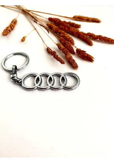 Audi Uyumlu Logolu Anahtarlık Metal 3D Krom Araba Anahtarlığı