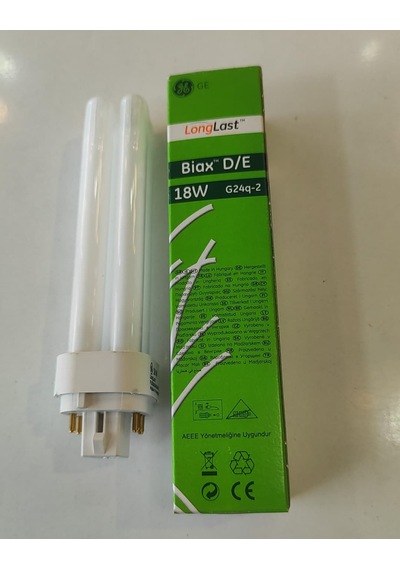 Ge Biax D/e 18w G24q-2 4-pin Enerji Tasarruflu Plesioglass Ampul F18dbx/840/4p/ll