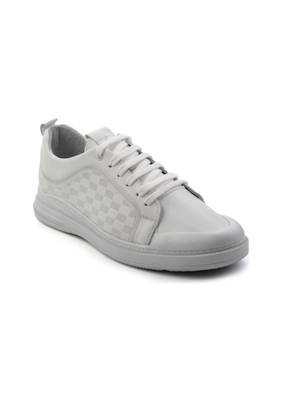 Bambi Beyaz Hakiki Deri Erkek Sneaker E01084240703 Beyaz