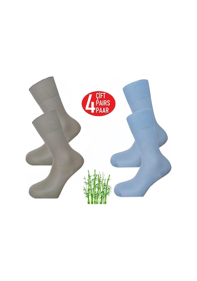 Happy Body Çorap Art.gb-100 Bambu 4'lü İnce Kumaş Erkek Soket Özel Kutulu Dikişsiz Confort Lastik Çok Renkli