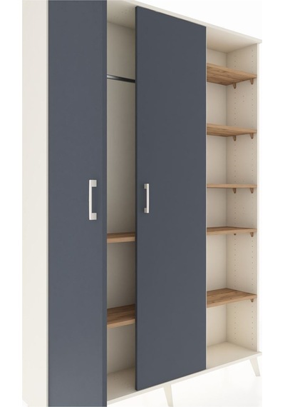 Arges Dolap 7 Raflı 2 Kapaklı Tek Askılı 132x30x195 Aytaşı-antrasit/çam Antrasıt/atlas Çam Arges Dolap 7 Raflı 2 Kapaklı Tek Askılı 132x30x195 Aytaşı-antrasit/çam Antrasıt/atlas Çam